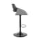 Armen Living Karter Adjustable Gray Faux Leather and Black Wood Bar Stool with Black Base LCKTBABLBLGR - alternate 6